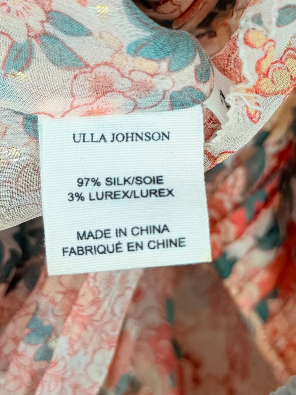 Ulla Johnson Floral Ruffle Blouse Size 2 - Picture 6 of 7